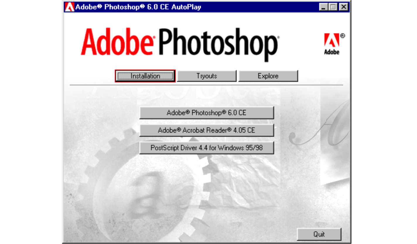 Adobe Photoshop 6.0 for Windows CD-ROM Installer (2000)